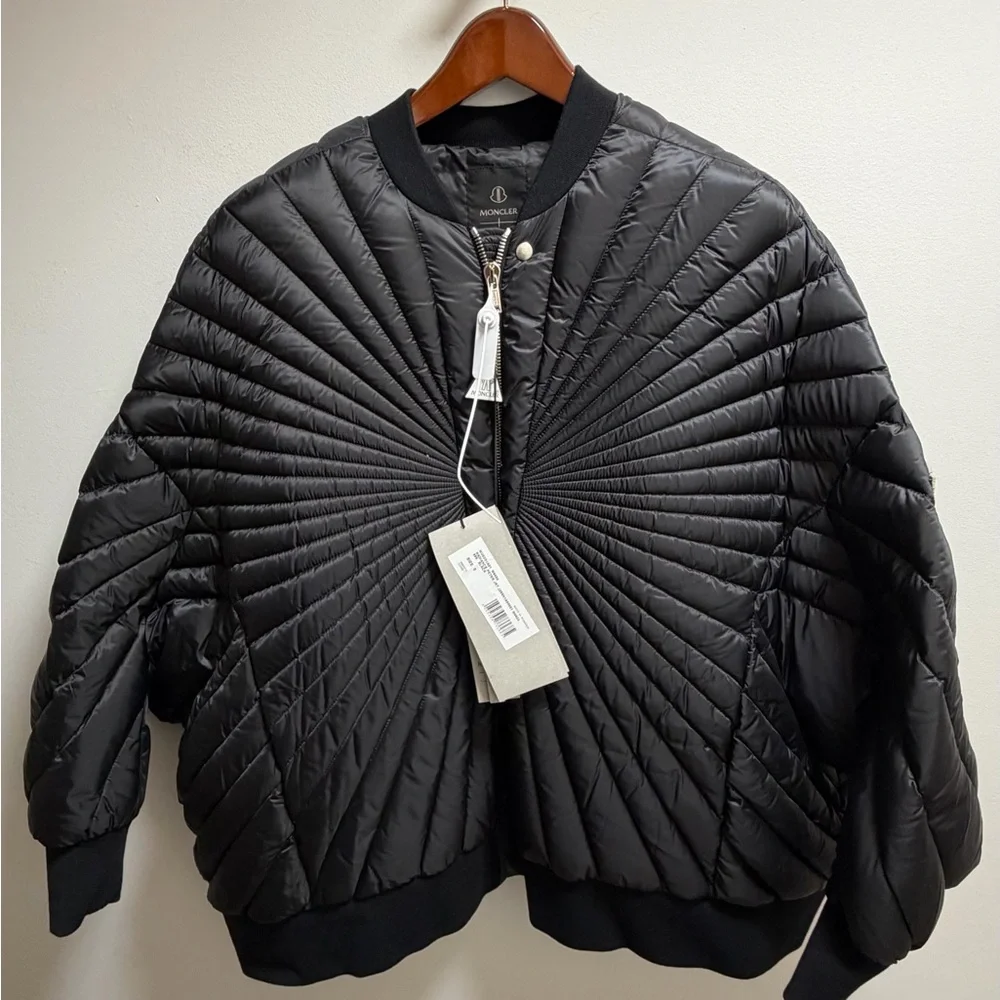 Moncler x Rick Owens Radian Puffer Bomber Jacket Black size 0 - Picture 2 of 6
